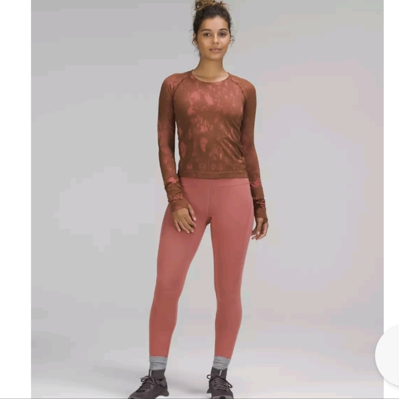 Lululemon Swiftly Tech Long Sleeve Shirt 2.0 *Race Length Shadow Bloom Roasted - Picture 4 of 8